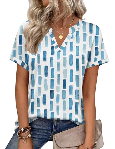 Image of Zeagoo Womens Tops Short Sleeve Summer V Neck Shirts Work Blouses Business Outfits Fashion Clothing