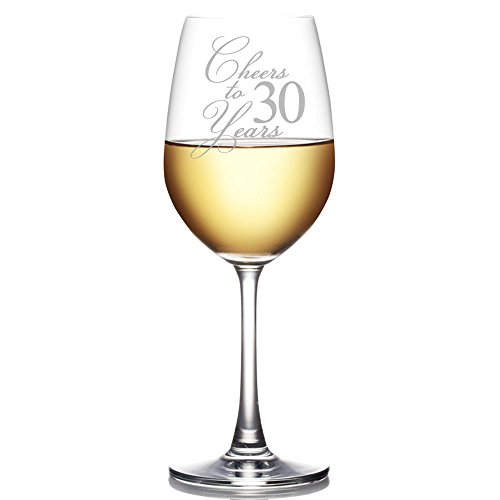 Copa de vino grabada 18 oz Cheers To 30 Years