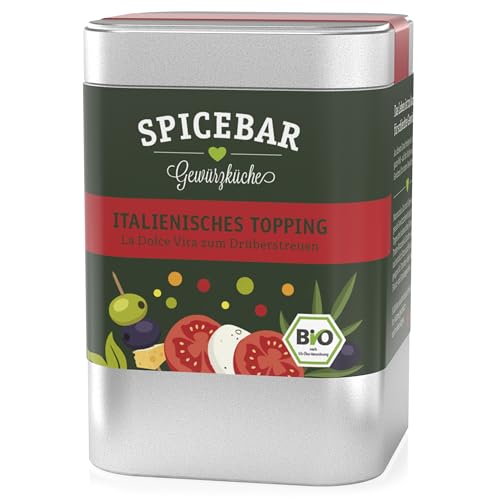 Spicebar Italienisches Topping Bio - 60g - italienische Gewürzmischung für Antipasti, Bruschetta, Pasta und vieles mehr - Italien zum Drüberstreuen