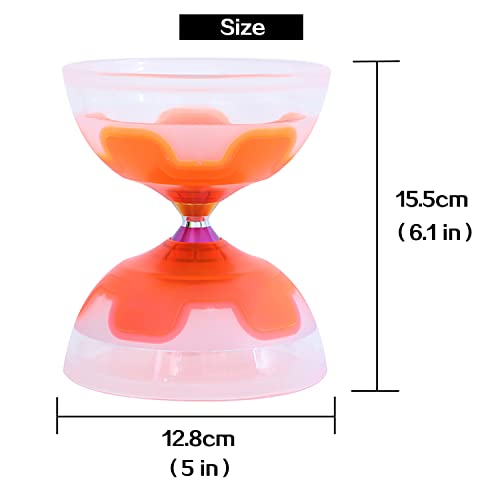 Erencook Chinese Yoyo Diabolo Set- Triple Bearings Diabolo Chinese Yo-Yos Juggling Toys Colorful Led Diabolo With Diablo Sticks, Diabolo String&Net Bag (Purple) #TOP4