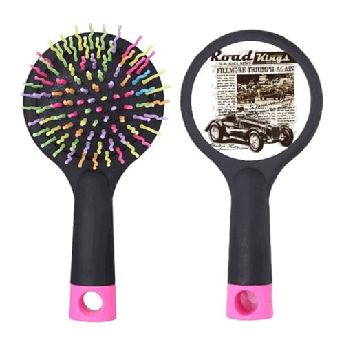 Brosse à cheveux démêlante anti-tiraillement à base coussin souple motif rétro