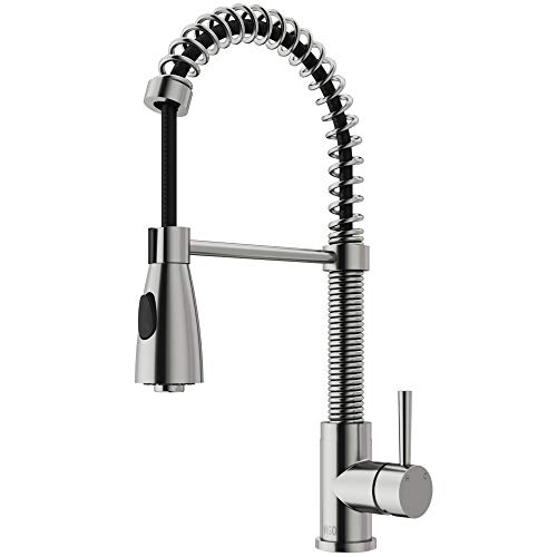 VIGO Brant 19'' H Single Handle Pull-Down Sprayer Kitchen Faucet in Stainless Steel-VG02003ST