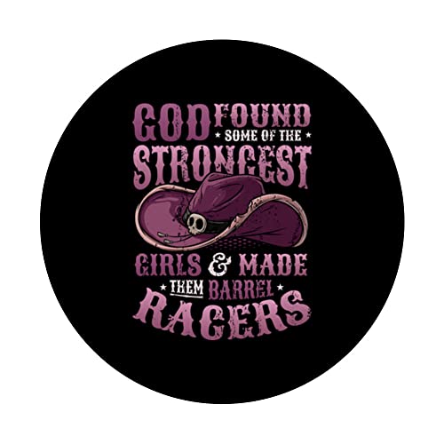 Barrel Racer Girl Barel Racing PopSockets Swappable PopGrip, Black - Image 3
