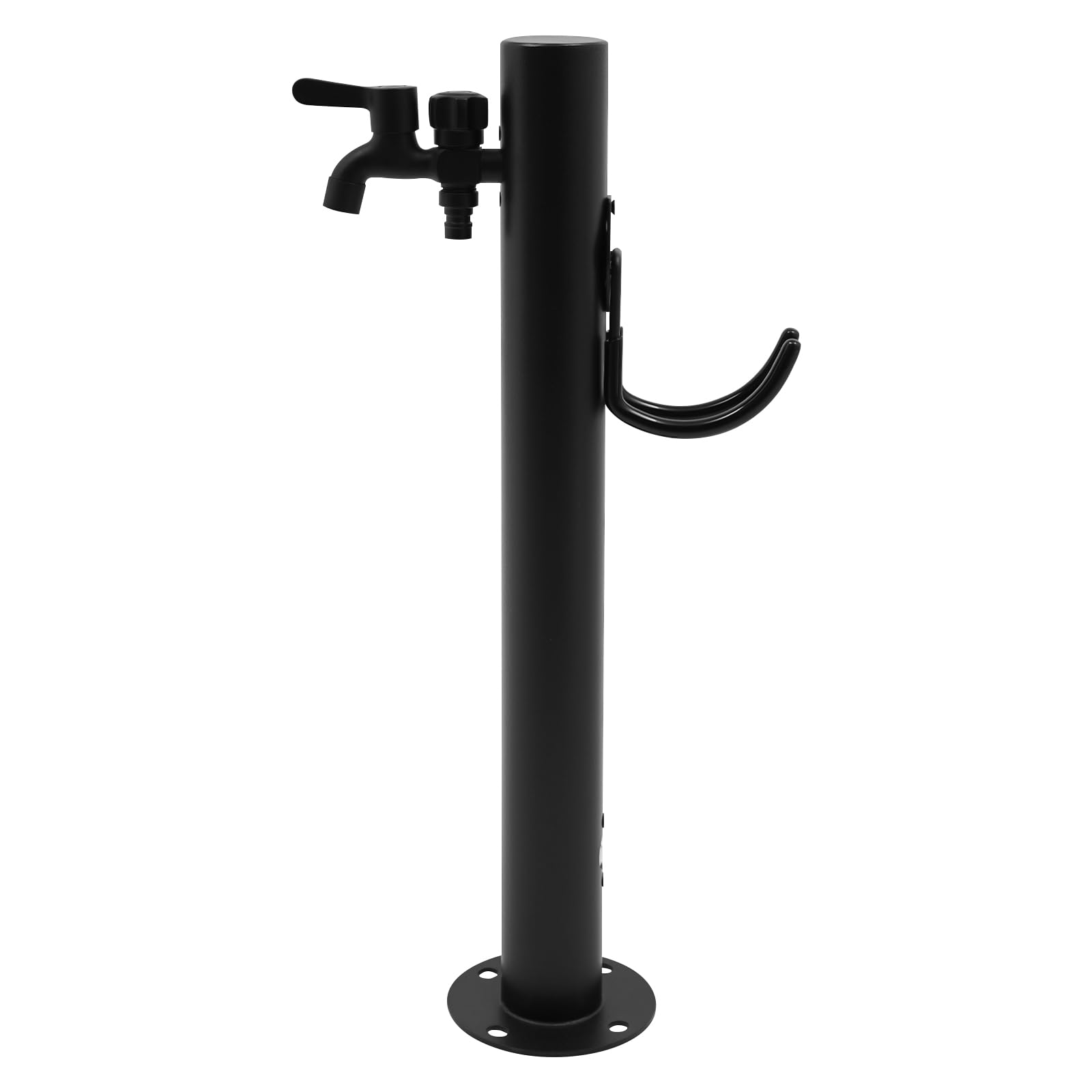 Columna de agua para jardín, grifo de agua de acero inoxidable, grifo exterior, punto de extracción de agua moderno con grifo y soporte para manguera (A)