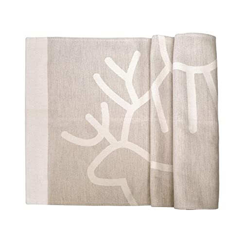 Tapio Lumo Rentier hell textil sitzunterlage für sauna oder dampfbad 46 x 160 cm, aus Stoff, Leinen und Baumwolle.Saunasitztuch. Entworfen in Finnland Cover