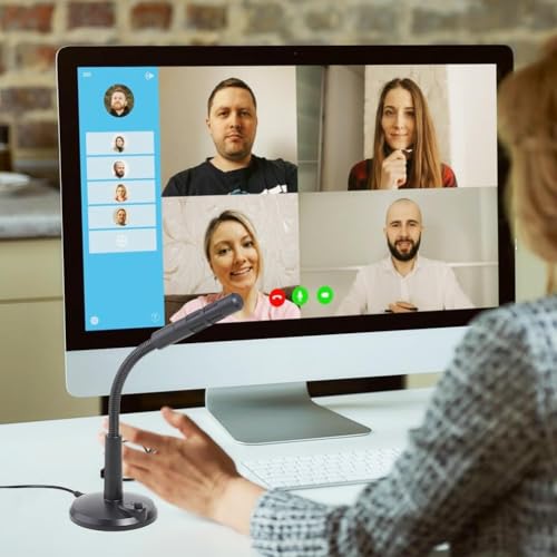 Image of SHOPEE Noise Cancelling USB Microphone 360 Degree Rotatable Laptop Microphone Noise Reduction for Microphone Computer, Laptop, Desktop Plug and Play Mic Record Games Singing Talking Karaoke