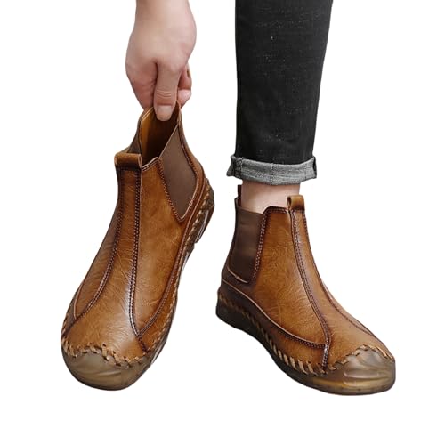 Men's Fashion Leather Chelsea Boots for Daily Commute, Casual Outings & Weekend Wandering, Walking Driving Soft Shoes3
