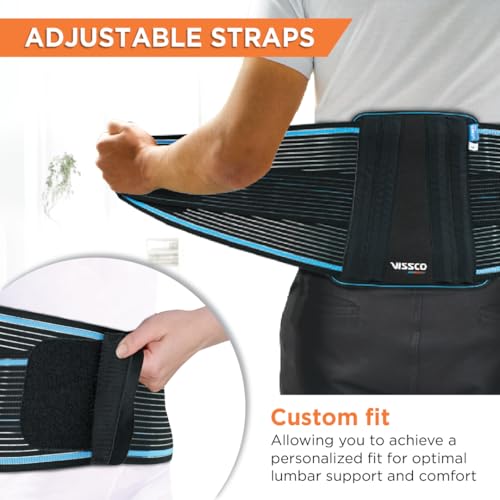Image of Vissco Lumboset Advance Belt, Back Support for Back Pain Relief, Disc Herniation, Posture Correction, Ergonomic Design, Breathable & Skin Friendly Material for Men & Women- Large(Black)