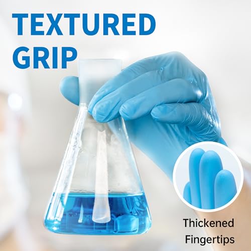 medical blue nitrile disposable exam gloves 45 mil 100 pcs chemical resistant powder-free latex-free food-safe