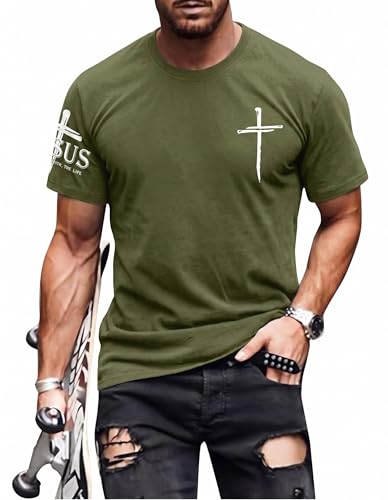 Image of Christian Shirts for Men Jesus Cross Shirt Religious Faith T Shirts