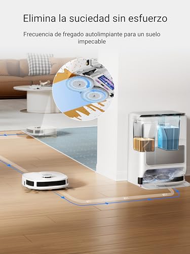 Miniatura 3 de Eureka J12 Ultra Robot Aspirador Y Fregasuelos,Vaciado Automático Lavado Automático Secado Automático Robot Aspirador Autovaciado,Ai 3d Obstáculos Navegación Lidar,5000pa,180min Batería,Wifi App