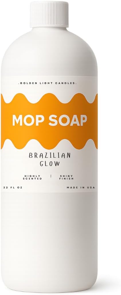 Brazilian Glow Mop Soap Concentrate | Highly Scented Floor Cleaner for Mopping | Scented Mop Soap Safe for Tile, Vinyl, Hardwood, Laminate & Carpet | 32 oz | Non-Toxic | Made in USA
