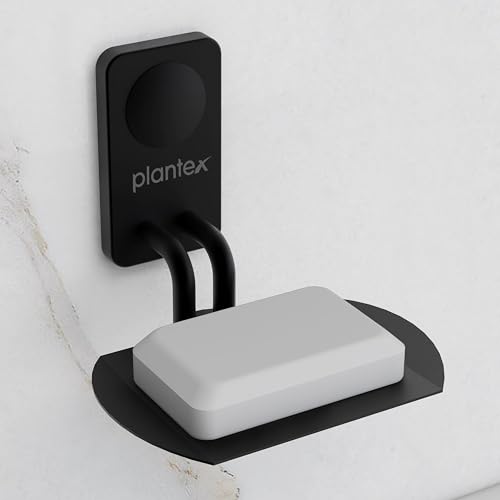 Image of Plantex Metro Platinum Stainless Steel Bathroom Soap Holder /Wall Mounted Soap Holder /Soap Dish Stand /Bathroom Accessories - (Black)