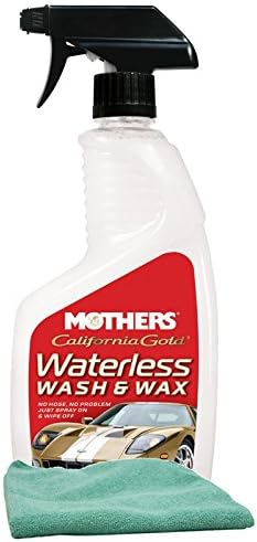 Mothers Waterless Car Wash & Wax (24 oz) Bundled with a Microfiber Cloth (2 Items)