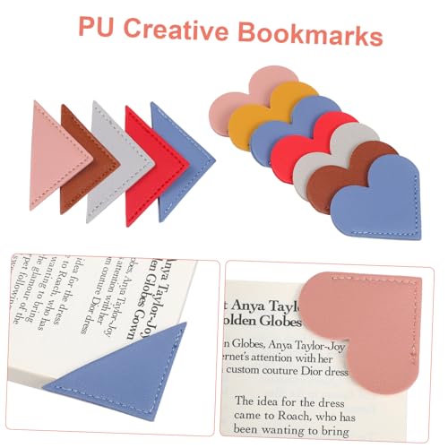 Marque pages cuir DOITOOL triangles colorés accessoires de lecture pour amateurs