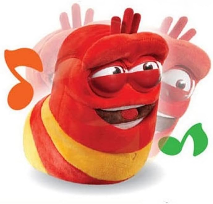 Larva red Doll Dance,Wink,eat Sausage Various Sounds Funny Cute Doll