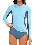 Gaupafmb Girls Bikini Fashion 2PCS Color Block Long Sleeve Rash Guard Sets Grls Bathing Suits Size 14-16