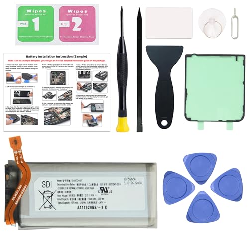 MAXSHARKS New Upgraded Battery Replacement EB-BF724ABY for Galaxy Z Flip 4 SM-F721B/U/U1/W (Upper Section), Includes Tools & Instruction