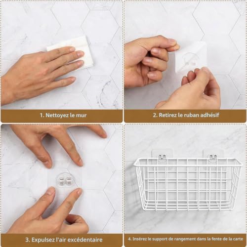 3 Pcs Boîte de Rangement de Armoires de Cuisine Porte da Placard, Organisateur Rangement Placard Cuisine Murale, Boîtes de Rangements Murales pour Armoires de Cuisines Placards Salle de Bain (Blanc) – vue 4