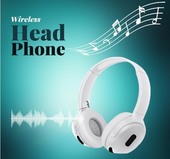 Image of Wireless Over-Ear Headphones, Matte White,Cushioned Earpads, Adjustable Headband