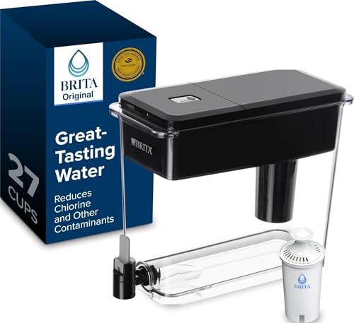Brita X-Large 27 Cup Water Dispenser, Includes 1 Filter, Black