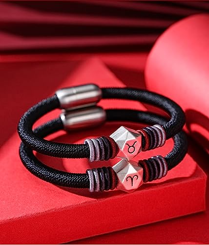 Pulsera doce constelaciones S999 para hombre de lujo ligero con diseño retro zodiacal asiatico 6