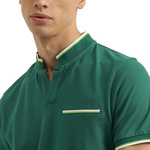 Image of United Colors of Benetton Men Cotton Blend Solid Regular Fit Polo Shirt