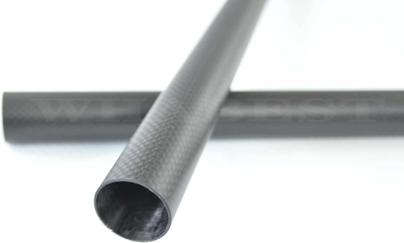 US. Carbon Fiber Tube 3K OD 28mm - ID 25mm 26mm X 1000mm Length 100% Full Carbon Composite Material/Pipes. Quadcopter Hexacopter. RC Plane/RC DIY WHABEST (1pcs 28x26x1000mm Matte)