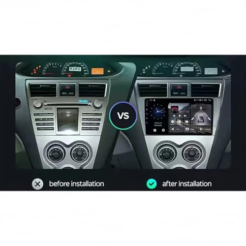 Radio Coche 2 DIN con Android Auto, Carplay y Bluetooth para Toyota Vios 2007 a 2013 6