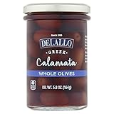 DeLallo Whole Greek Calamata Olives, 5.8oz Jar, 6-Pack