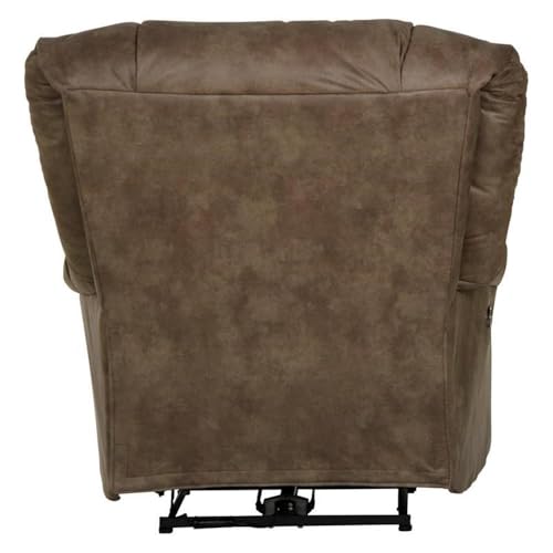 Sillón reclinable eléctrico tela poliéster marrón miniatura 5