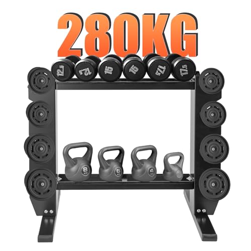 Trintion Heavy Duty Dumbbell Rack Multi-Tier Weight Rack Compact Dumbbell Rack for Dumbbell and Kettlebell Storage Compact Gym Equipment Organizer for Home Gym - Sturdy Steel Frame - Image 2