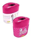 ONLINE Spitzer mit Dose Barbie I 2x Anspitzer mit Behälter und Doppellöchern, schöne Barbie-Designs I Spitzer für dicke und dünne Stifte I Dosenspitzer I Geschenk für die Schultüte oder zum Geburtstag