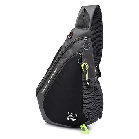 FANDARE Leicht Brusttasche Sling Rucksack Schultertasche Chest Bag Crossbody Umhängetasche Sporttasche Herren Damen Junge Mädchen Reise Crossover Daypack Wandern Bergsteigen Reisen Polyester Schwarz Cover