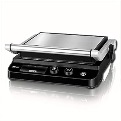 MPM MGR-11M Elektro, Kontaktgrill, Höhenverstellbar, 180° Öffnung, Abnehmbare Antihaft-Grillplatten, Unabhängige… – Bild 3