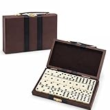 EUROXANTY Dominó Juego de Mesa Profesional, Domino clásico con Estuche portátil Tipo maletín, Juego de Domino para Adultos y niños, Juego Infantil clásico, Juego para Viaje Resistente y Elegante