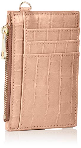 Legato Largo Lj-G0843 Commuter Pass Holder, Crocodile Embossed Pass Case With Reel, Beige #TOP1