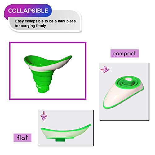 NAXER Female Urinal Portable Urination Device for Women, Collapsible Pee Funnel Wee Cup with 4 Disposable Urinal Bags, Splash-Proof Womens Urinal Car Luggable Loo for Road Trip Travel Camping Hiking