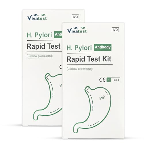 Stomach Ulcer Test Kit – H-Pylori Test Kit 2-Pack – Viva Test Complete Helicobacter Test Kit – Rapid and Accurate Testing Kit – Easy to Use Cassette Test Kit