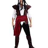Gamusi Pirate Sash Medieval Renaissance Large Sash Halloween Costume Waist Sash Jack Belt Captain...