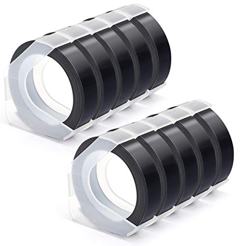 Markurlife-3D Etiquetas compatible para usar en lugar de Dymo 3D Cinta 9mm Cinta Estampación para Dymo Omega Junior Motex Organizer Xpress E101 E303 Estampadora Cover