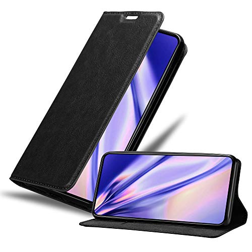 Cadorabo Hülle kompatibel mit Asus ZenFone 7 aus Premium Kunst Leder Flip Klappbare Stoßfeste Magnetische [Standfunktion] [Kartenfächern] Cover Hülle für Asus ZenFone 7 Tasche in Schwarz