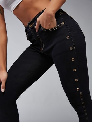 Image of Dolce Crudo Women's Skinny High Rise Bleached Cropped Stretchable Denim Jeans