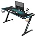 Produktbild ULTRADESK Space XXL | Ergonomischer Gaming-Schreibtisch mit XXL-Mauspad, LED-RGB-Beleuchtung, Powerstrip-Regal, Tassenhalter | Stabiler Aluminiumrahmen, Blaues Pad, Z-förmige Beine, 156x64 cm