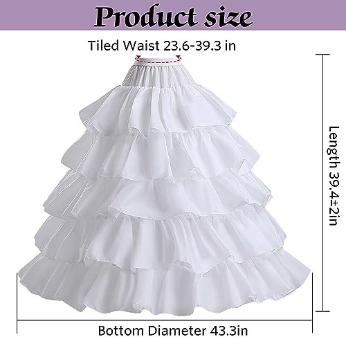 Women's Crinoline Petticoat, 4 Hoop Long Crinoline Skirt for Women, Half Slips Ball Gown Underskirt for Wedding2