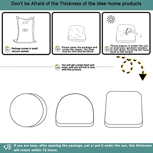 Idee-Home Chair Cushions For Dining Chairs Set Of 4, Quilted Patterns Square Chair Pads Memory Foam With Ties Dining Chair Cushions Large 17 X 17 Inches Seat Cushion For Kitchen Table Metal Brown #TOP4