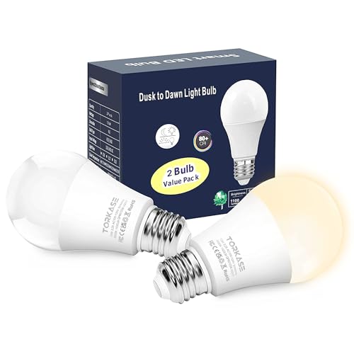 Torkase Outdoor Dusk to Dawn Light Bulbs, No Timer...