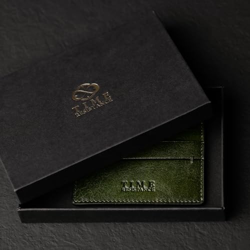 Image of Time Resistance Credit Card Case - Leather Business Card Holder - Italian Handmade Card Organizer