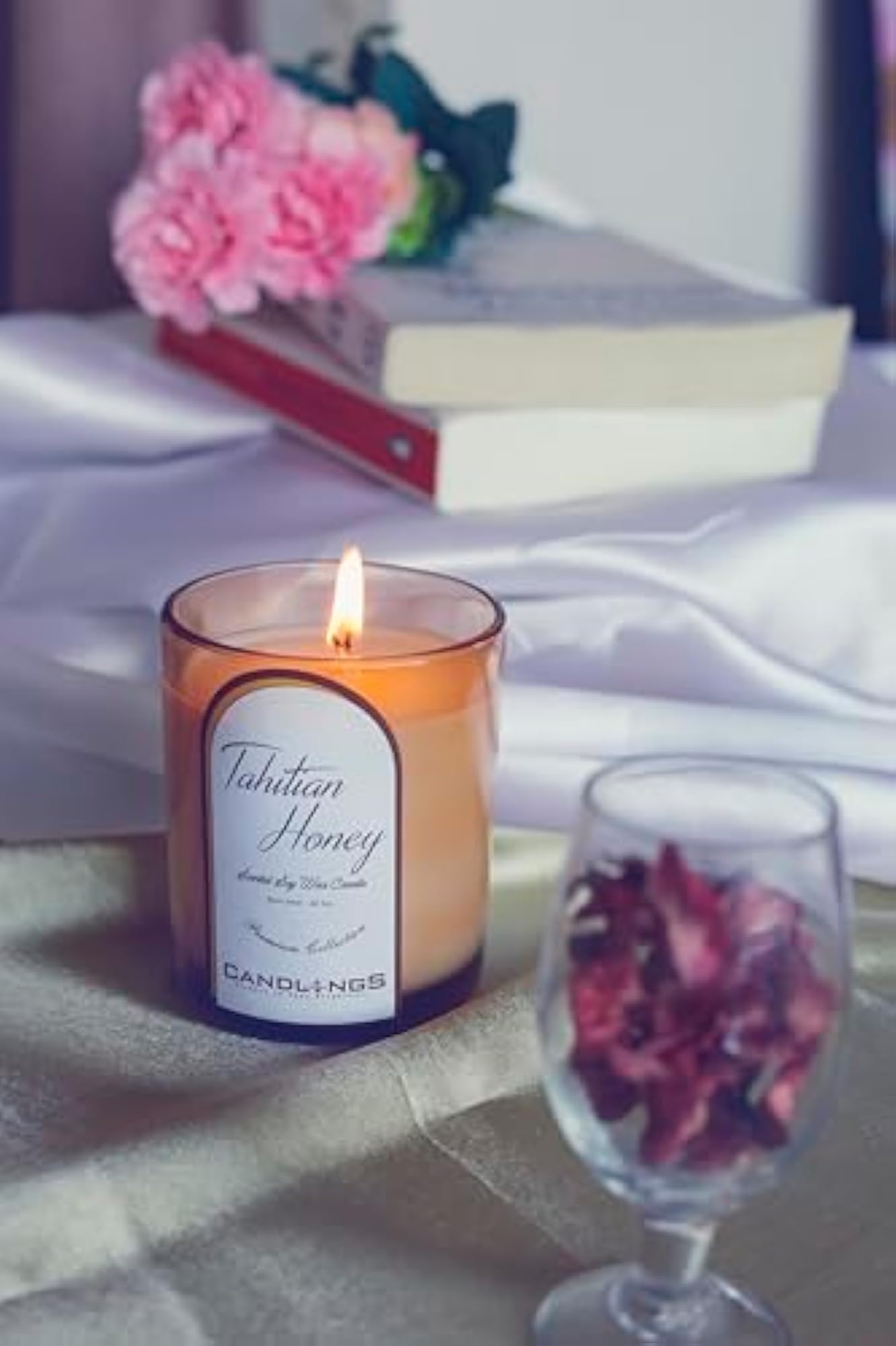 Tahitian Honey Scented Candle, 100% Natural Soy Wax, Gift Idea