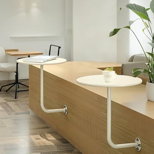 Table basse ronde murale table de pub moderne fer blanche - 5